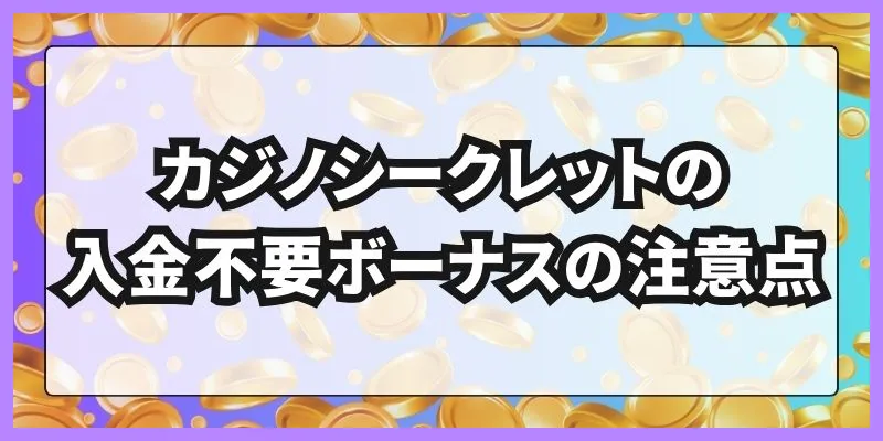 カジノシークレットの入金不要ボーナスの注意点